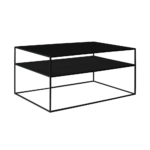 Kohvilaud TENSIO 2korruseline metall 100×60 must Elutoamööbel Homewell 7