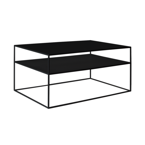 Kohvilaud TENSIO 2korruseline metall 100×60 must Elutoamööbel