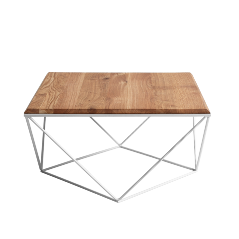 Kohvilaud DARYL SOLID WOOD 80 Tamm Valge Elutoamööbel