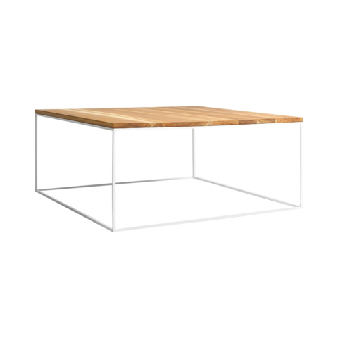 Kohvilaud TENSIO SOLID WOOD 100×100 puit valge Elutoamööbel