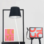 Põrandalamp SHADE LAMP musta varjugaga valge jalaga Põrandalambid Homewell 10