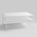 Kohvilaud TENSIO 2korruseline metall 100×60 valge Elutoamööbel Homewell 10