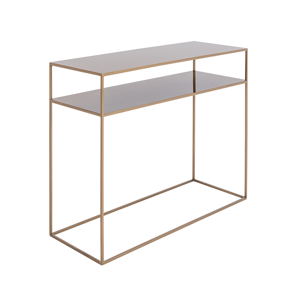 Konsoollaud Konsool TENSIO 2korruseline metall 100×35 kuldne Elutoamööbel Konsoollaud Konsool TENSIO 2korruseline metall 100×35 kuldne Elutoamööbel