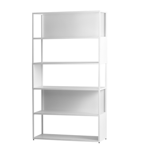 Raamaturiiul HYLLER SIDE METAL 100×180 valge Elutoamööbel