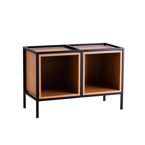 Riiul SKAP 2R1 BOKS x2 must Elutoamööbel