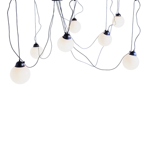 Rippvalgusti POPO GLASS M 7 must Laelambid