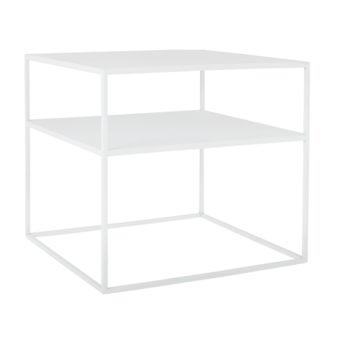 Kohvilaud TENSIO 2korruseline metall 50 valge Elutoamööbel