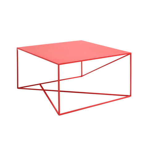 Kohvilaud MEMO METAL 80×80 Punane Elutoamööbel