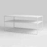 Kohvilaud TENSIO 2korruseline metall 100×60 valge Elutoamööbel Homewell 11
