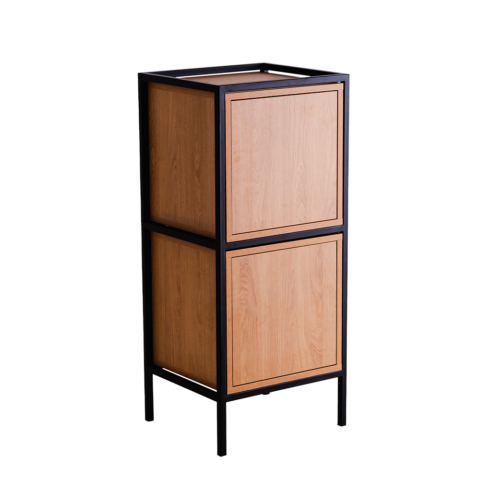 SKAP 1R2 uksega riiul x2 must Elutoamööbel