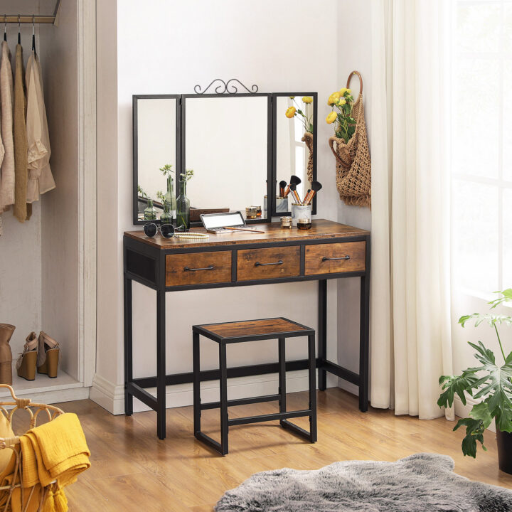 Meigilaud 90x40x137.5cm antiik, must Meigilauad