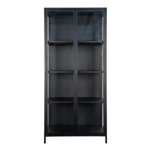 Brisbane’i vitriinkapp, 2 klaasust, teras, must, 80x35x175 cm Elutoamööbel