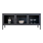 Brisbane’i tv-alus, 3 klaasust, teras, must, 130x40x55 cm Elutoamööbel Homewell 6