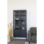 Brisbane’i vitriinkapp, 4 ust, teras, must, 80x35x180 cm Elutoamööbel