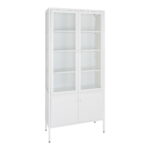 Brisbane’i vitriinkapp, 4 ust, teras, valge, 80x35x180 cm Elutoamööbel