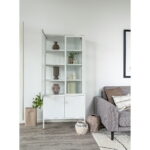 Brisbane’i vitriinkapp, 4 ust, teras, valge, 80x35x180 cm Elutoamööbel