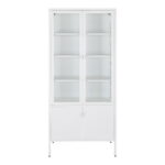 Brisbane’i vitriinkapp, 4 ust, teras, valge, 80x35x180 cm Elutoamööbel