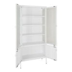 Brisbane’i vitriinkapp, 4 ust, teras, valge, 80x35x180 cm Elutoamööbel