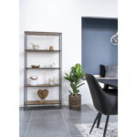Vita riiul, 5 riiulit, tamme imitatsioon, must raam, 80x36x170 cm Elutoamööbel Homewell 12