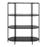 Vita ovaalne riiul, 4 riiulit, must, musta raamiga, 85x36x111 cm Elutoamööbel Homewell 6