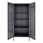 Adelaide’i vitriinkapp, 2 lainelise klaasiga ust, teras, must, 80x35x180 cm Elutoamööbel Homewell 8