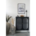 Adelaide’i vitriinkapp, 2 lainelise klaasiga ust, teras, must, 90x35x110 cm Elutoamööbel Homewell 14