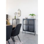 Adelaide’i vitriinkapp, 2 lainelise klaasiga ust, teras, must, 90x35x110 cm Elutoamööbel Homewell 16