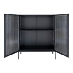 Adelaide’i vitriinkapp, 2 lainelise klaasiga ust, teras, must, 90x35x110 cm Elutoamööbel Homewell 11