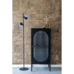 Adelaide’i vitriinkapp, 1 lainelise klaasiga uks, teras, must, 50x35x110 cm Elutoamööbel Homewell 13