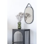 Adelaide’i vitriinkapp, 1 lainelise klaasiga uks, teras, must, 50x35x110 cm Elutoamööbel Homewell 14