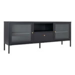 Dalby tv-alus, 2 klaasust, 1 sahtel, teras, must, 150x35x60 cm Elutoamööbel Homewell 8