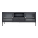 Dalby tv-alus, 2 klaasust, 1 sahtel, teras, must, 150x35x60 cm Elutoamööbel Homewell 7