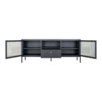 Dalby tv-alus, 2 klaasust, 1 sahtel, teras, must, 150x35x60 cm Elutoamööbel Homewell 9