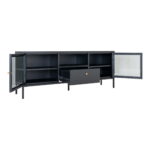 Dalby tv-alus, 2 klaasust, 1 sahtel, teras, must, 150x35x60 cm Elutoamööbel Homewell 10
