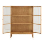 Zamora kapp, 2 klaasust, 2 riiulit, tamm/tammespoon/karastatud klaas, naturaalne, 40x90x126 cm Kapid, kummutid ja riiulid