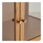 Zamora kapp, 2 klaasust, 2 riiulit, tamm/tammespoon/karastatud klaas, naturaalne, 40x90x126 cm Kapid, kummutid ja riiulid