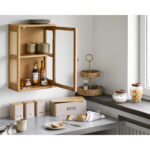 Zamora seinale kinnitatav kapp, tamm/tammespoon/karastatud klaas, naturaalne, 20x40x60 cm Kapid, kummutid ja riiulid Homewell 14