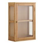 Zamora seinale kinnitatav kapp, tamm/tammespoon/karastatud klaas, naturaalne, 20x40x60 cm Kapid, kummutid ja riiulid Homewell 10