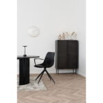 Kyoto kõrge kapp, 2 ust, tammespoon, suitsutatud, mustad metalljalad, 80x40x130 cm Elutoamööbel