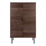 Kyoto kõrge kapp, 2 ust, tammespoon, suitsutatud, mustad metalljalad, 80x40x130 cm Elutoamööbel