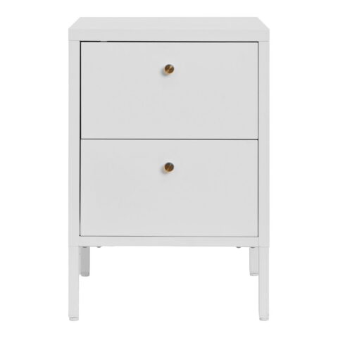 Dalby kummut, 2 sahtlit, teras, valge, 40x40x59,5 cm Elutoamööbel