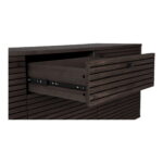 Kyoto kummut, 3 sahtliga, 2 uksega, tammespoon, suitsutatud, mustad metalljalad, 150x40x74 cm Elutoamööbel