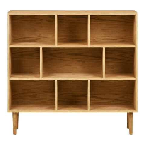 Oshawa raamatukapp, tamm/tammespoon, naturaalne, 30x112x104,5 cm Elutoamööbel