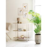 Rieti riiul, 3 riiulit, metall, liivakarva, 31x90x81 cm Kapid, kummutid ja riiulid