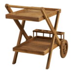 Pasaku teekäru, tiikpuu, naturaalne, 86x50x81 cm Köögiriiulid