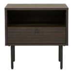 Kyoto abilaud, 1 sahtliga, tammespoon, suitsutatud, mustad metalljalad, 50x40x50 cm Tundmatu