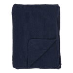 Santose ruuduline kangas, taaskasutatud puuvill, tumesinine, 130×170 cm Sisustus