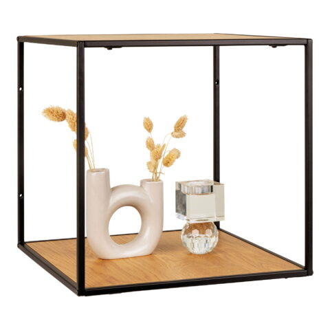 Vita seinariiul, tamme imitatsioon, must raam, 36x36x36 cm Elutoamööbel