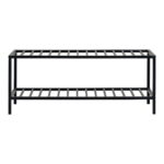 Vita jalanõuriiul, 2 riiulit, must terasraam, 79×34 cm Elutoamööbel