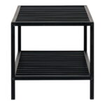 Vita jalanõuriiul, 2 riiulit, must terasraam, 79×34 cm Elutoamööbel